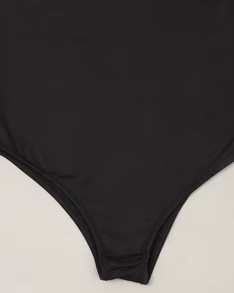 Bold Asymmetrical Neck Cut-Out Shoulder Fitted Leotard Top