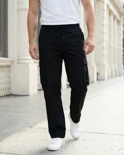 Full Length Elasticated Drawstring Waist Cargo Pant