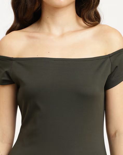 Cute Off Shoulder Short Sleeve Mini Fit and Flare Dress