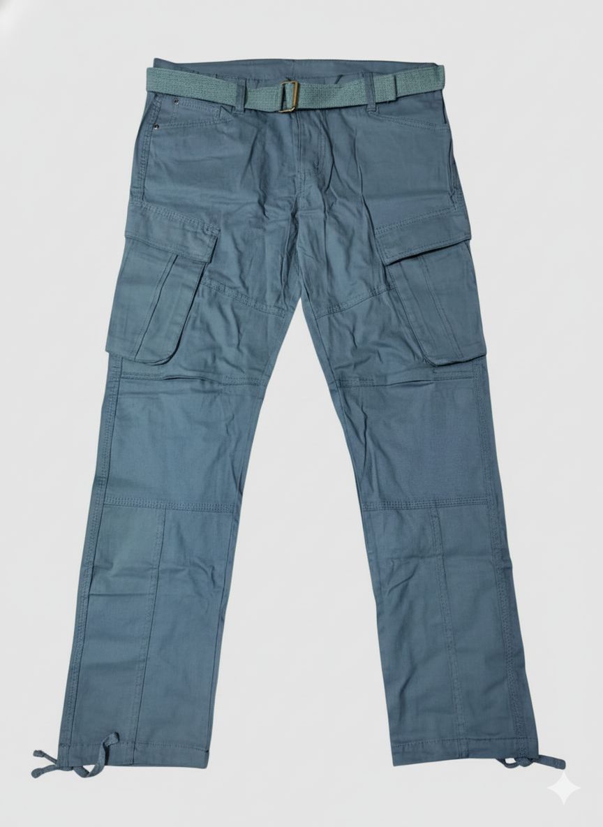 Cargo pants featuring a matching fabric belt