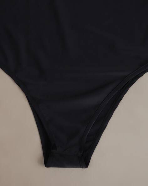 Fitted One Shoulder Strap Cut-Out Leotard Top