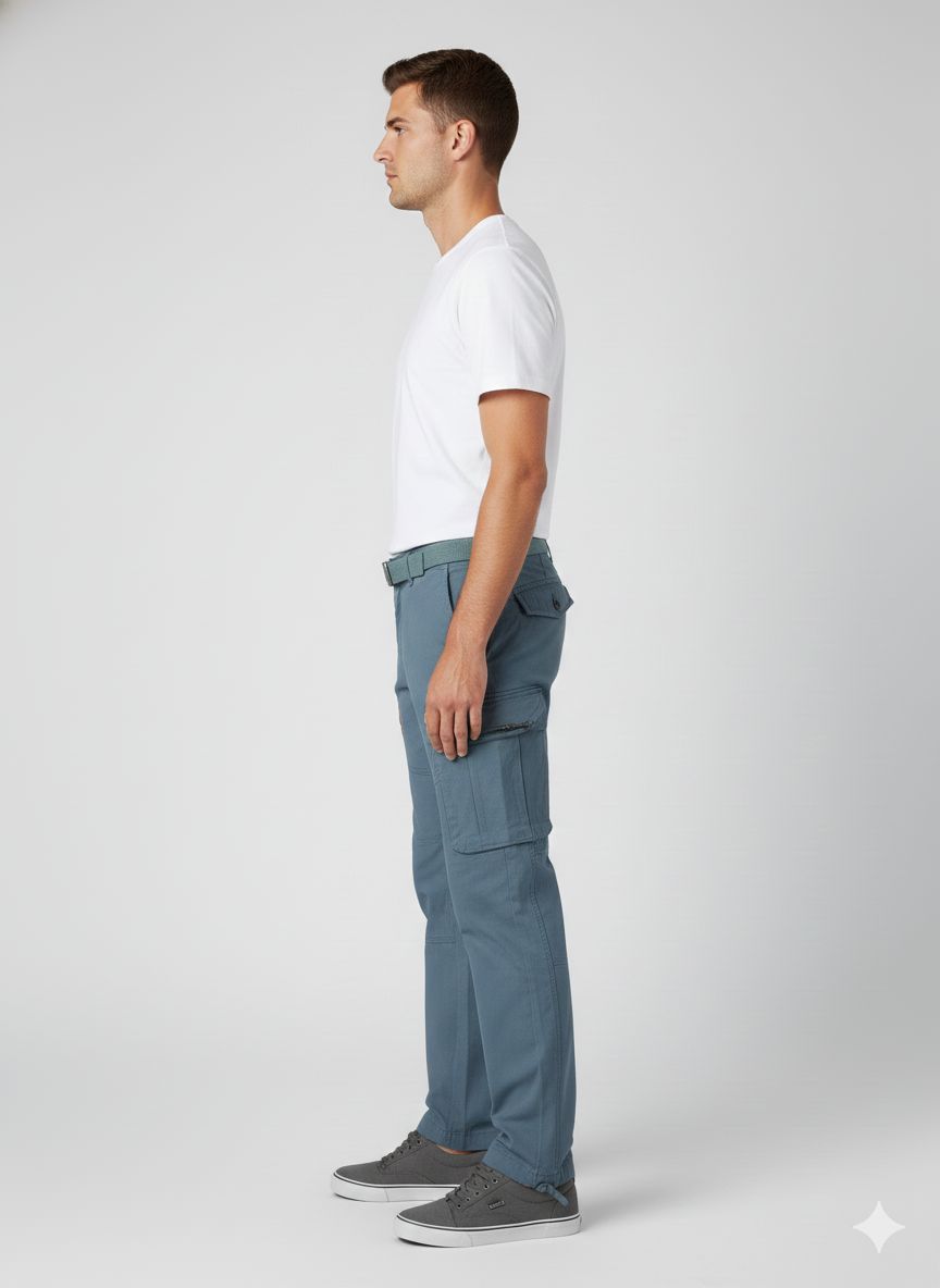 Cargo pants featuring a matching fabric belt