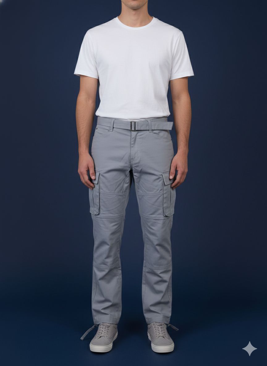 Rareware cargo pants featuring a matching fabric belt