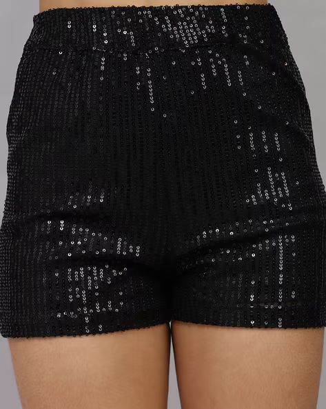 Party High Rise Sequined Mini Shorts