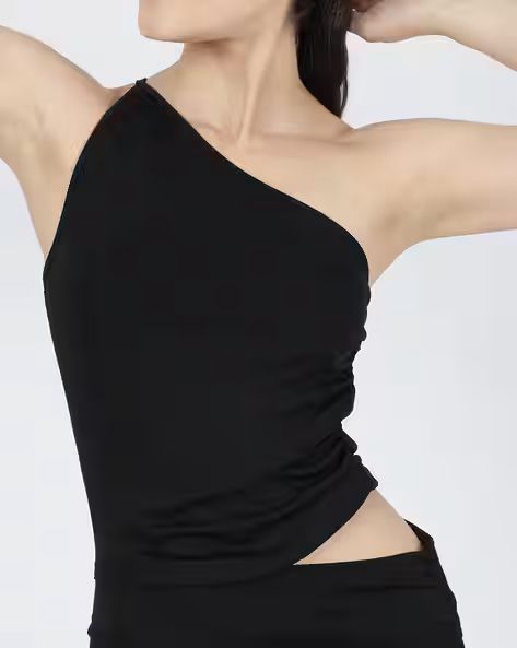 Party One Shoulder Cut-Out Ruched Mini Bodycon Dress