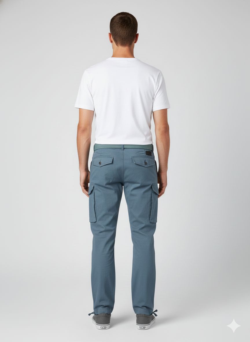 Cargo pants featuring a matching fabric belt