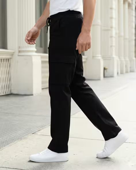 Full Length Elasticated Drawstring Waist Cargo Pant