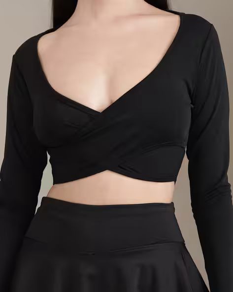 Criss Cross Overlay Crop Top With Mini Skirt