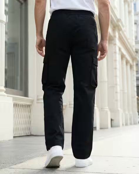 Full Length Elasticated Drawstring Waist Cargo Pant