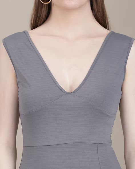 Deep V Neck Sleeveless Maxi Split Thigh Dress