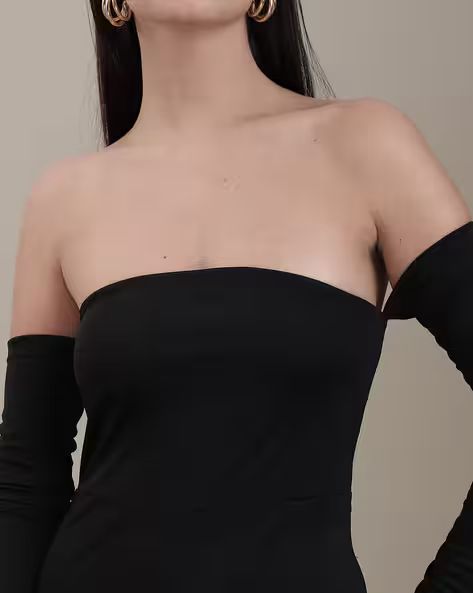Off Shoulder Attached Full Sleeves Jumpsuit