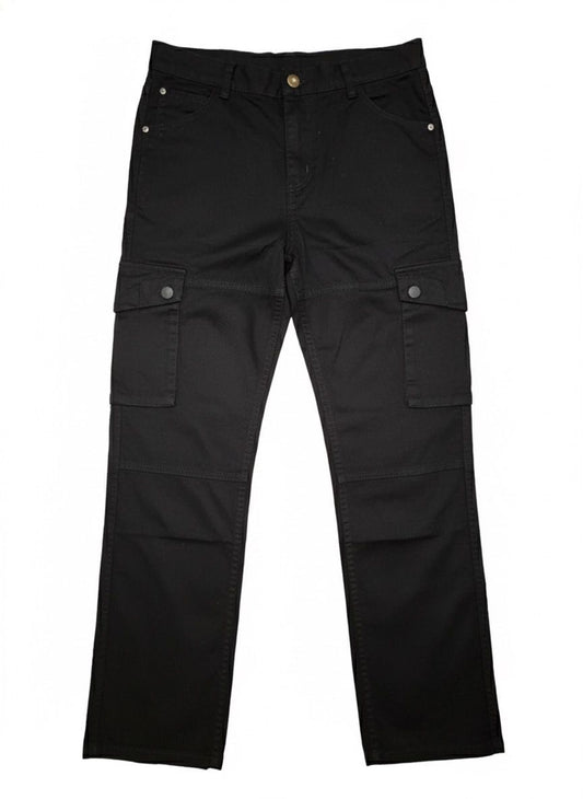 Men’s Black Cargo Pants – Slim Fit, Multi-Pocket Utility Trousers