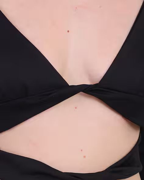 Bold Deep V Neck Twisted Front Cut-Out Detail Crop Top